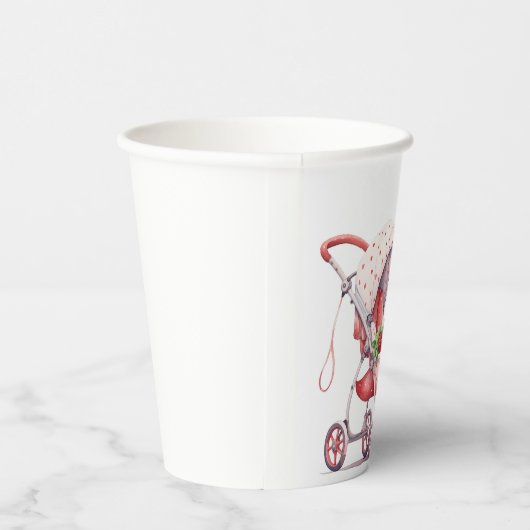 Wasserfarbe Erdbeerbaby Dusche Pappbecher (Rechts)