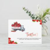 Wasserfarbe Erdbeere Babydusche Danke Karte (Stehend Vorderseite)