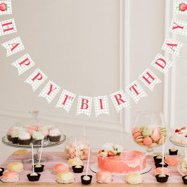 Wasserfarbe Erdbeere Berry Erste Geburtstagsparty Wimpelkette