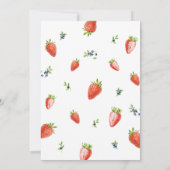 Wasserfarbe Erdbeere Berry Erster Geburtstag Einladung (Rückseite)