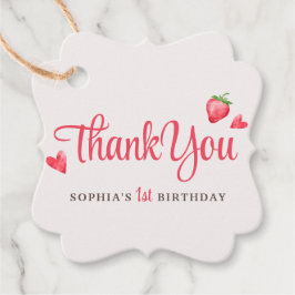 Wasserfarbe Erdbeere Berry Erster Geburtstag Geschenkanhänger