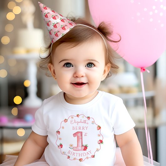 Wasserfarbe Erdbeere Berry Erstes Party Partyhütchen