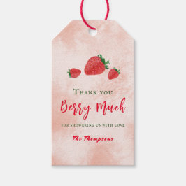 Wasserfarbe Erdbeere Berry Sweet Baby Dusche Geschenkanhänger