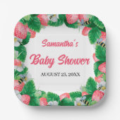 Wasserfarbe Erdbeere Berry Sweet Baby Dusche Pappteller (Vorderseite)