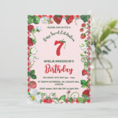 Wasserfarbe Erdbeere Berry Sweet Geburtstag Einladung (Stehend Vorderseite)