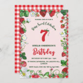 Wasserfarbe Erdbeere Berry Sweet Geburtstag Einladung (Vorne/Hinten)