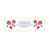 Wasserfarbe Erdbeere Blueberries Rücksendeadresse (Vorne)