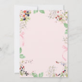 Wasserfarbe Erdbeere Bow Raspberry Baby Dusche Einladung (Rückseite)