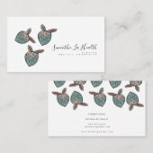 Wasserfarbe Erdbeere Doodle Pink Blau Visitenkarte (Vorne/Hinten)