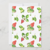 Wasserfarbe Erdbeere Garland Botanische Hochzeit Einladung (Rückseite)