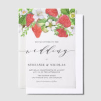 Wasserfarbe Erdbeere Garland Botanische Hochzeit