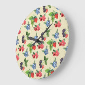 Wasserfarbe Erdbeere Himbeere Muster Currant Große Wanduhr (Winkel)