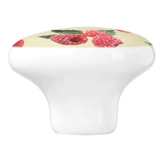 Wasserfarbe Erdbeere Himbeere Muster Currant Keramikknauf (Seitenansicht)