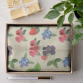 Wasserfarbe Erdbeere Himbeere Muster Currant Seidenpapier (Geschenk)