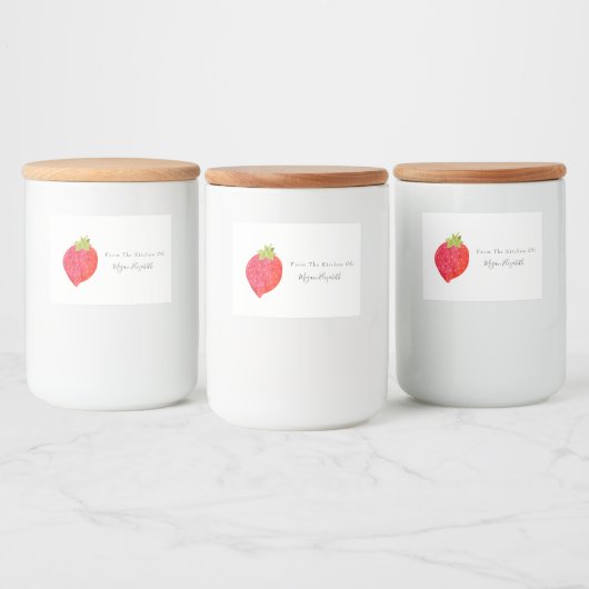 Wasserfarbe Erdbeere Lebensmitteletikett (Flaschen)