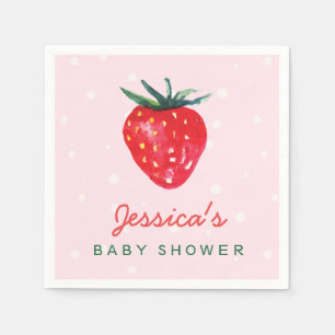 Wasserfarbe Erdbeere Personalisierte Babydusche Serviette