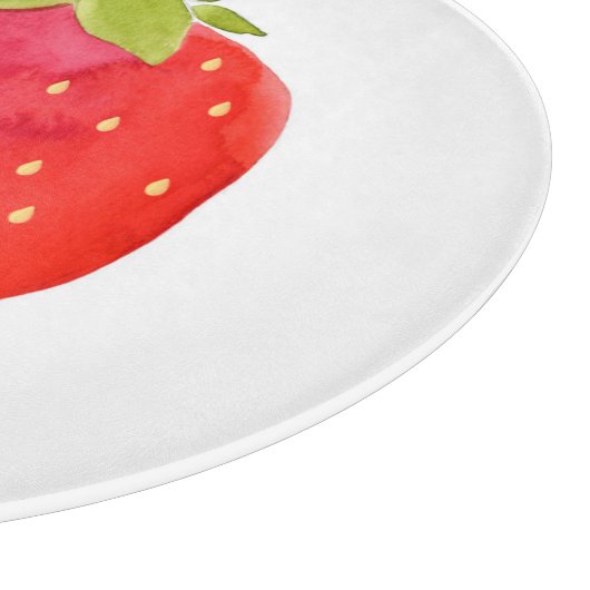 Wasserfarbe Erdbeere Schneidebrett (Ecke)
