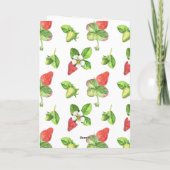 Wasserfarbe Erdbeere Sommerhochzeit Dankeskarte (Rückseite)