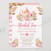 Wasserfarbe Erdbeere Tee Party Brautparty Einladung (Vorne/Hinten)