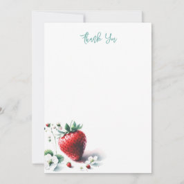 Wasserfarbe Erdbeere Vielen Dank Hinweis Karten