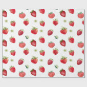 Wasserfarbe Erdbeeren Blume Obst und Erdbeeren Geschenkpapier (Flach)