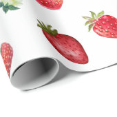 Wasserfarbe Erdbeeren Blume Obst und Erdbeeren Geschenkpapier (Rolleneckpunkt)