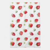 Wasserfarbe Erdbeeren Blume Obst und Erdbeeren Geschirrtuch (Vertikal)
