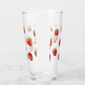 Wasserfarbe Erdbeeren Blume Obst und Erdbeeren Glas (Links)