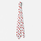Wasserfarbe Erdbeeren Blume Obst und Erdbeeren Krawatte (Vorderseite)