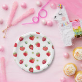 Wasserfarbe Erdbeeren Blume Obst und Erdbeeren Pappteller (Party)