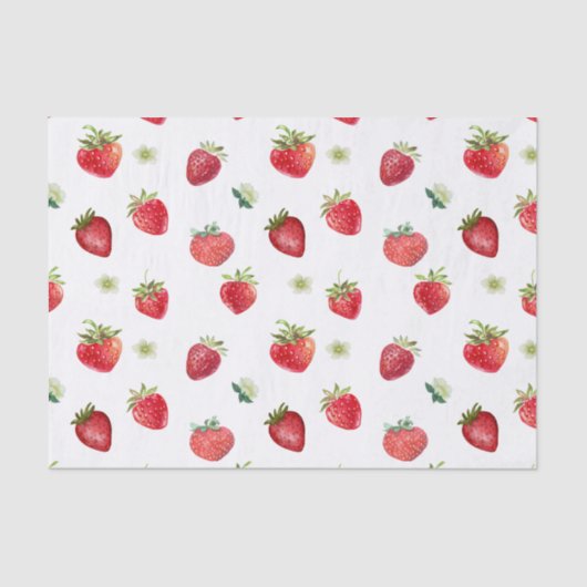 Wasserfarbe Erdbeeren Blume Obst und Erdbeeren Seidenpapier (Vorderseite)