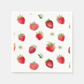 Wasserfarbe Erdbeeren Blume Obst und Erdbeeren Serviette (Vorderseite)