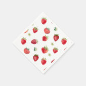 Wasserfarbe Erdbeeren Blume Obst und Erdbeeren Serviette (Ecke)
