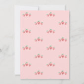 Wasserfarbe Erdbeeren Bow Babydusche Einladung (Rückseite)