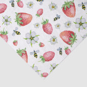 Wasserfarbe Erdbeeren Früchte, Bienen und Blume Seidenpapier (Ausschnitt)