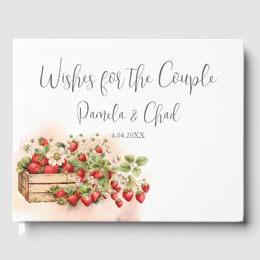 Wasserfarbe Erdbeeren Gästebuch (Vorderseite)
