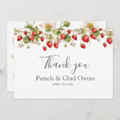 Wasserfarbe Erdbeeren Hochzeit Danke (Vorne/Hinten)