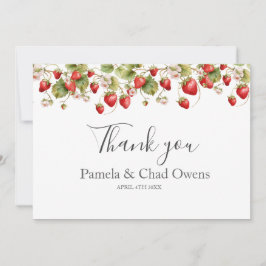 Wasserfarbe Erdbeeren Hochzeit Danke