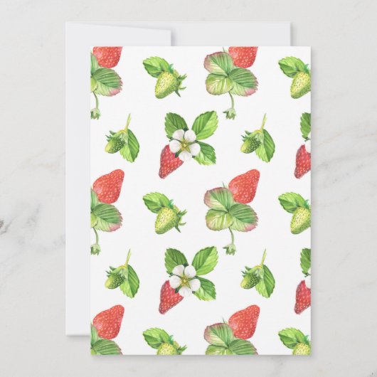 Wasserfarbe Erdbeeren Sommerdusche Einladung (Rückseite)