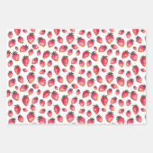 Wasserfarbe Erdbeermuster handgemalt Boho Geschenkpapier Set (Vorderseite)