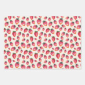 Wasserfarbe Erdbeermuster handgemalt Boho Geschenkpapier Set (Vorderseite 2)