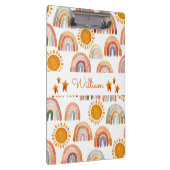 Wasserfarbe Erde Moderne Boho Regenbogen Name Klemmbrett (Rechts)