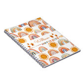 Wasserfarbe Erde Moderne Boho Regenbogen Name Notizblock (Rechte Seite)