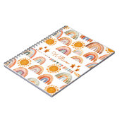 Wasserfarbe Erde Moderne Boho Regenbogen Name Notizblock (Linke Seite)