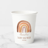 Wasserfarbe Erde Tone Boho Rainbow Baby Dusche Pappbecher (Rückseite)