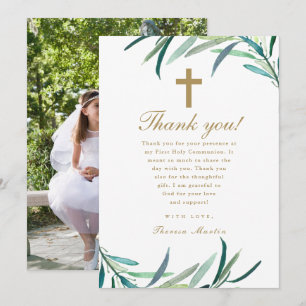 Wasserfarbe Erste heilige Kommune Foto Vielen Dank Ankündigung