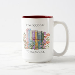 Wasserfarbe "Es ist ein guter Tag, ein Buch zu les Zweifarbige Tasse