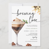 Wasserfarbe Espresso Martini Brautparty Einladung (Vorderseite)