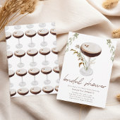 Wasserfarbe Espresso Martini Brautparty Einladung