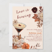 Wasserfarbe Espresso Martini Fall Brautparty Einladung (Vorderseite)